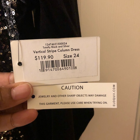 Sequin Vertical Stripe Column Dress - Picture 7 of 8